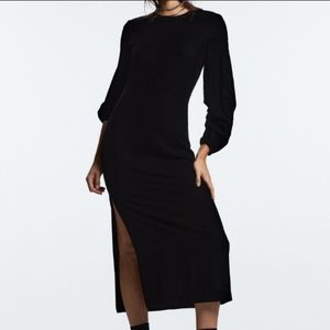 ZARA Velvet Long Sleeved Maxi Dress